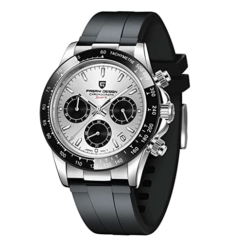 Pagani Design Herrenuhr Saphirglas Chronograph Edelstahl Wasserdicht Leuchtende Uhr Japanisches Uhrwerk Herren Quarzuhr Uhr für Männer