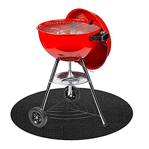 BBQ Grill Splatter Mat Bodenschutzmatte Grillschutzmatte, Feuerfest Hitzebeständig Feuerfeste Unterlage Für Den Garten, Runde Wiederverwendbar (68CM x 68CM)