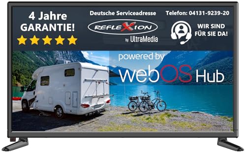 REFLEXION LED22IBT Smart LED Fernseher, LG webOSHub, 55 cm / 22 Zoll, Wohnwagen/Wohnmobil/Camping/Caravan/Boot/LKW TV, 12/230 Volt, Full HD, Triple Tuner, DVB-T2HD, DVB-S2, DVB-C, Bluetooth, WLAN