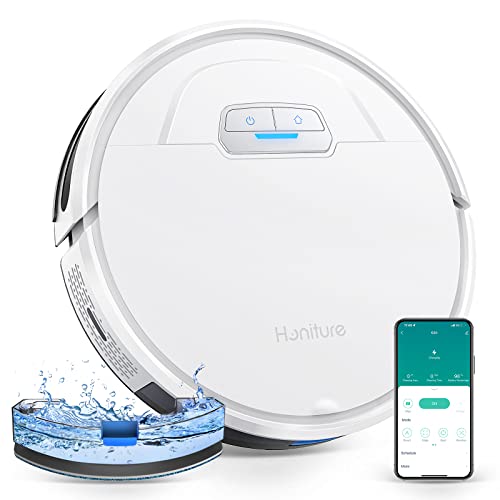 HONITURE Staubsauger Roboter, G20 Saugroboter mit Wischfunktion,4000Pa,Kehren Saugen Wischen 3 in 1 Roboterstaubsauger,Ideal für Tierhaare, Teppiche und Hartböden,Sprach- und Fernbedienungssteuerung