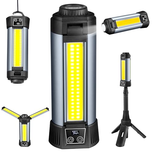 12in1 Multifunktionsleuchte LED Leuchte Akku Magnet & Teleskopstange Campingleuchte LED aufladbar Taschenlampe Arbeitsleuchte Werkstattlampe Powerbank-Funktion – Für Garten Outdoor Werkstatt & mehr