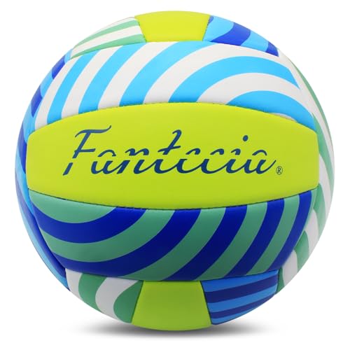 Fantecia Volleyball mit Pumpe, Größe 5 Soft Beach Volleyball Indoor Outdoor Pool Park Trainingsball für Anfänger, Jugendliche und Erwachsene