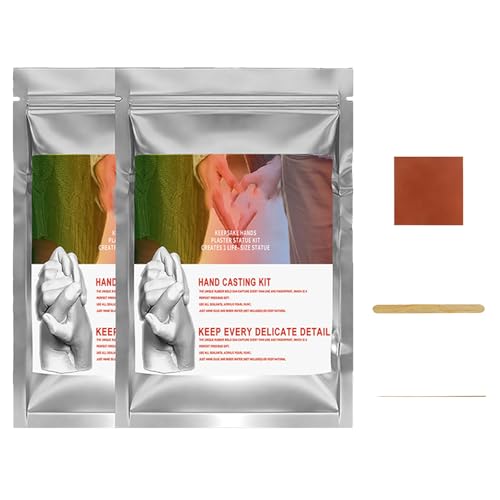 KOAHDE Gipsabdruck Set Hände Paar,Handform für Paare,3D Handabdruck Set Für Paare,3D Gipsabdruck Handabdruck Set,DIY Handabdruck-Set,Andenken Hands Casting Kit Gips,Gießset für Hände,25G+25G