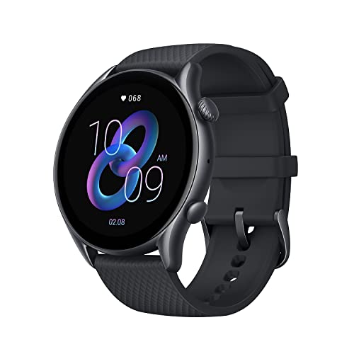 Amazfit GTR 3 Pro 46mm Smartwatch Pro Fitness Watch mit GPS, Überwachung von Herzfrequenz, SpO2, über 150 Sportmodi, Bluetooth-Anrufen, Musiksteuerung, Alexa (Black), One Size