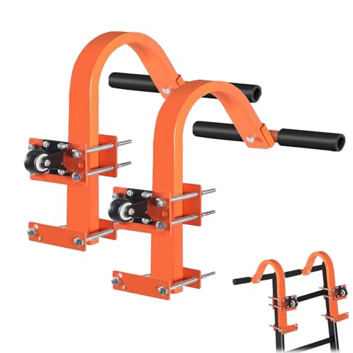 Leiter Stabilisator für Dach 2er-Pack, Heavy Duty Dachhaken Leiter,220kg Ladekapazität mit Rad Stahlleiter Stabilisator, Universal Leiter Verlängerung Stabilisator mit Gummigriff T-Bar