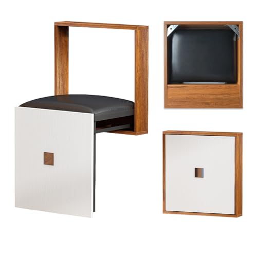 UIILO Faltbarer Wandhocker Wandmontierter 7 cm Ultradünner Klappstuhl Geeignet für Eingangsbereiche Wandklappstuhl Klappstuhl (D)
