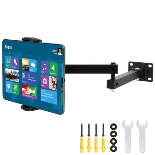 Wandhalterung für iPad 360°Drehbar Tablet Küchenwandhalterung Tablet Halterung Auto Dashboard Universal Tablet Halterung Wand für Büro Zuhause Kompatibel 4'-13' Tablet iPad Handy