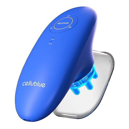 cellublue Elektrischer Anti-Cellulite-Saugnapf – Professionelles Anti-Cellulite-Massagegerät mit Berührungseffekt, 6 einstellbare Intensitätsstufen und integriertes blaues Licht