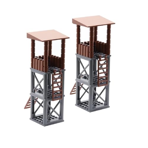 Militär Szene Baustein Set, Militärische Point A Sentry Tower Modell Bausatz, WW2 Klemmbausteine Militär Kriegsszene Modell, DIY Militärbasen Architektur Modell, Kompatibel mit den wichtigsten Mark