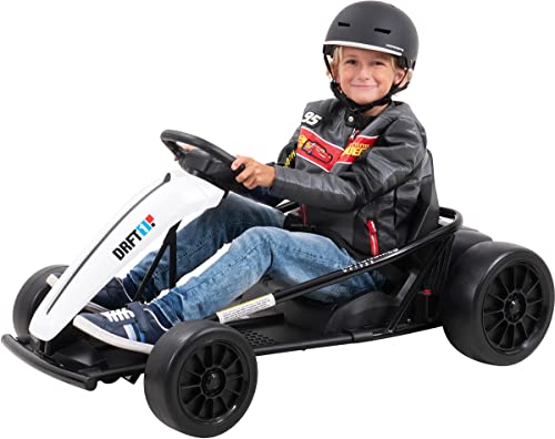 Actionbikes Motors Kinder Elektroauto Drift-Kart SX1968 GoKart | Bis 13 Km/h - 2 x 350 Watt Motor - 2 x 12 Volt 7 Ah Batterie - Drift Cart - Eva Reifen vorne - Kinder Auto ab 3 Jahren (Weiß)