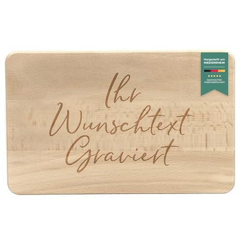 LAUBLUST Frühstücksbrettchen Personalisiert mit Wunschgravur - Geschenk Familie & Freunde | ca. 24x15cm, Holz FSC®