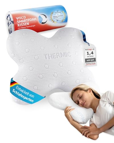 Seitenschläferkissen ACAMAR, Third of Life - Innovationspreisgewinner 2022, Orthopädisches Nacken-Kissen gegen Nackenschmerzen, Viscoelastischer Memory-Foam, Ergonomisches Kopfkissen mit Thermo-Bezug