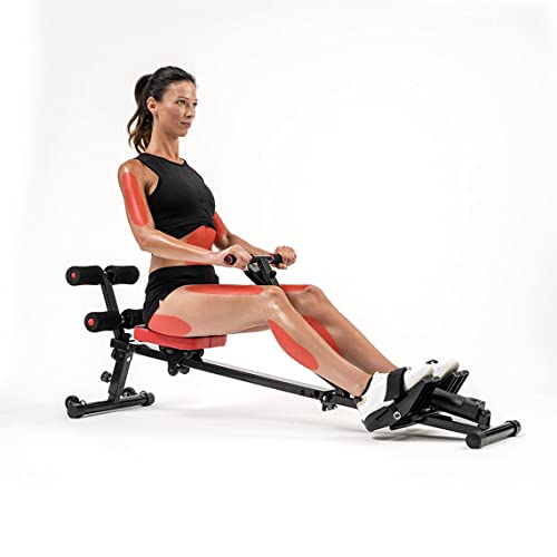 Kendox RowShaper - Rudergerät für Zuhause - Fitnessgerät für Cardio & Krafttraining - LCD Display - Heimtrainer - Ganzkörpertrainer - Cardiotraining
