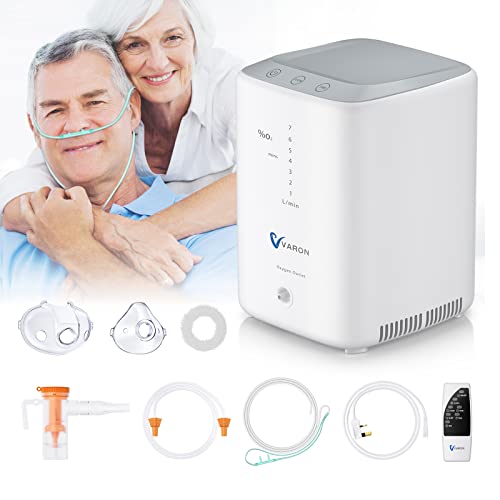 RINRI Sauerstoffkonzentrator für Heim, Sauerstoffmaschine 93% (±3%), Keine Notwendigkeit, Wasser hinzuzufügen, 1-7 L/min Einstellbarer Durchfluss, Intelligent mit Fernbedienung, für Büro