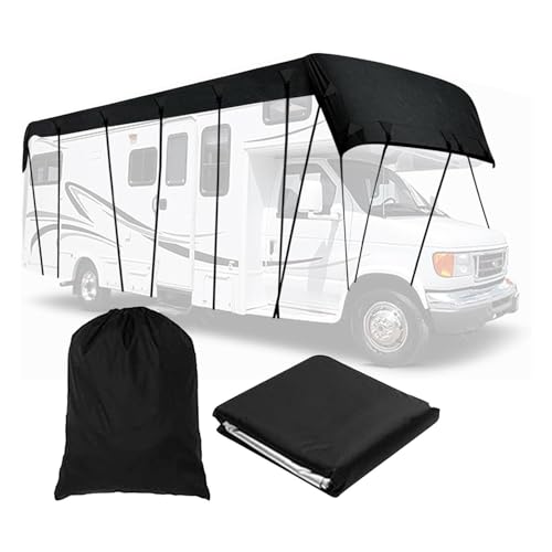 LFLIFENG 210D Oxford-Gewebe 210D Oxford-Gewebe Abdeckplane Wohnwagen Zusammenklappbar, Leicht Zu Reinigen Wohnwagenplane Geeignet Für Jede Jahreszeit Und Jedes Klima,Black-5m×3m