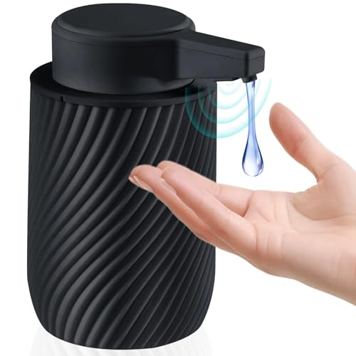 Seifenspender Automatisch 300ml Elektrischer Automatic Soap Dispenser mit Sensor, No Touch Automatischer Seifenspender mit USB Aufladung für Bad, Küche, Toilette Schwarz
