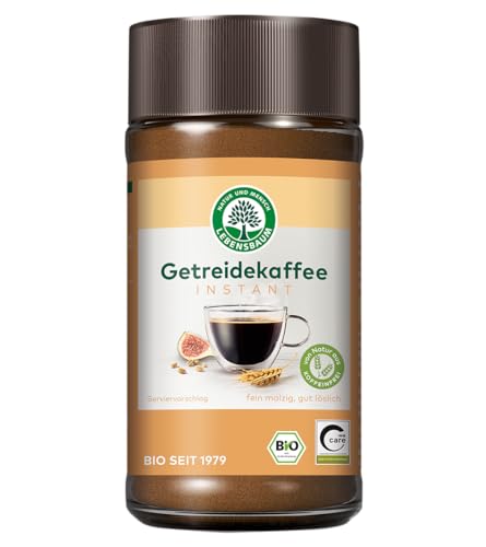 LEBENSBAUM Getreidekaffee, löslicher Bio-Kaffee mit fein-malzigem Geschmack, koffeinfreier Instant Kaffee, 100 g