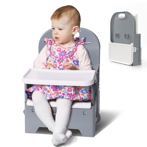 Babelio Reisesitzerhöhung mit kompaktem Klappdesign, tragbarer Aktivitätsstuhl, ideal für Babys am Tisch, am Strand, beim Camping und bei Familienbesuchen