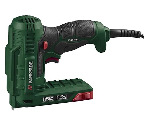 PARKSIDE® Hobby Elektrotacker PHET 15, 70 W - Automatischer Hobby-Elektrotacker - Stapler - Modern - Grün