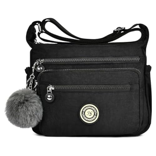 Aucuu Nylon Umhängetasche Damen, Schultertasche Handtaschen Multi Pocket mit Größere Kapazität, Damen Umhängetasche mit Mehreren Taschen, Multifunktionale Crossbody Bag für Arbeit Schule Shopper
