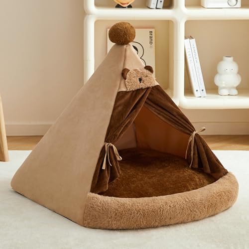 ShakubTipi Zelt für Haustiere,Katzen und Hunde Haustierzelte,Katzenzelt Hundezelt Abnehmbar und Waschbar,Hunde Tipi Katzentipi,Katzenhaus Indoor,Hundehaus für drinnen,50x48x53.5cm