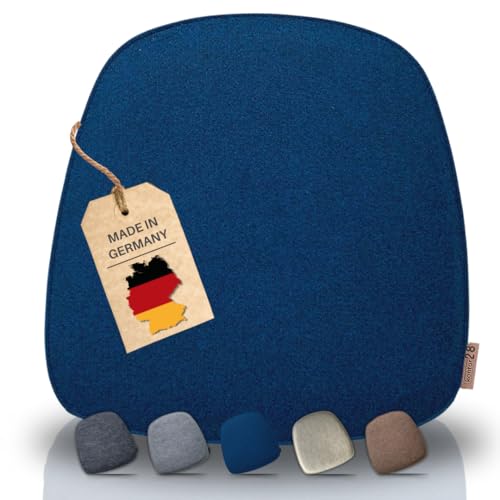 kontor28 - nachhaltiges Sitzkissen Stuhl Komfort, handgefertigt Made in Germany, 39 x 40 cm aus upcycling rPET Filz, Sitzauflage mit Polsterung - Outdoor geeignet & waschbar, Ozean 1er Set