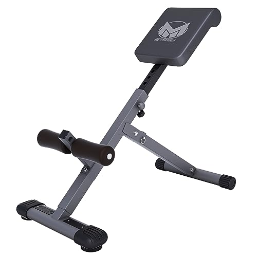 GYRONETICS® Hyperextension Rückentrainer - Klappbar, Höhenverstellbar, bis 120 kg, mit Gepolsterter Beinfixierung, Schwarz - Bauchtrainer, Römischer Stuhl, Rückenstrecker für Zuhause, Fitnessgerät