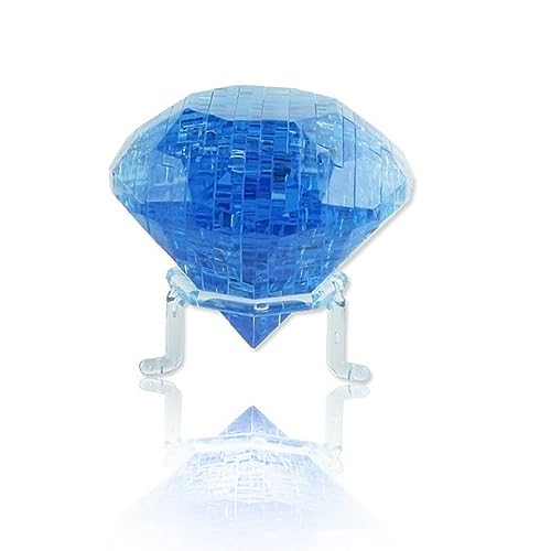 BTYYIHEX 3D-Kristall-Diamant-Puzzle, Kristall-Puzzle, Denkspiele für Puzzler ab 16 Jahren, 41 Teile (Blau-Diamant)