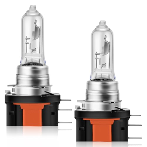 BIHEE H15 Halogen Scheinwerferlampen 12V 15/55W 3000K Gelb Helles Licht Halogenlampen für Auto,2 Lampen