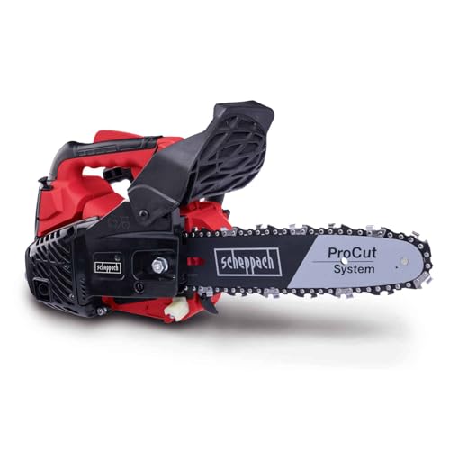 Scheppach Benzin Baumpflegesäge PCS26 Kettensäge mit 20cm Schnittdurchmesser | 2 Takt Benzinmotor 0,95PS Leistung | Schwertlänge 25cm | Hubraum 25,4cm³ | Automatische Kettenschmierung & Kettenbremse