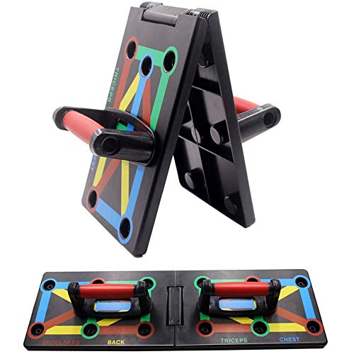 Cretee 12 in 1 Faltbare Push-Up Liegestütz Brett mit Handgriff für Muskeltraining Effektiv Formen Push Up Rack Board