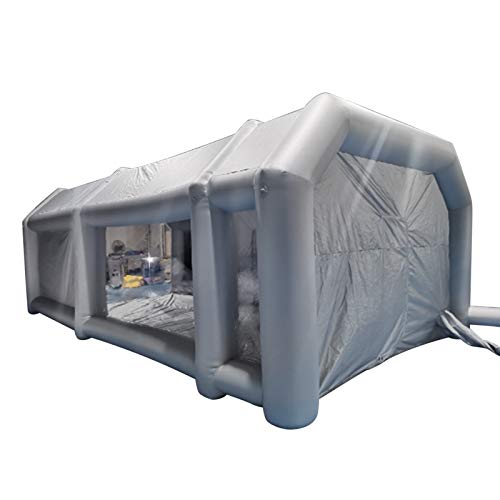 Futchoy Lackierkabine Zelt Aufblasbare Lackierkabine mit Filtersystem Transparentes Fenster Aufblasbares Zelt für Autolackierung ohne Gebläse (4 * 2,5 * 2,2 m)