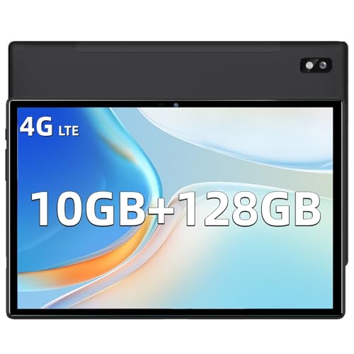 4G LTE Tablet 10 Zoll, 6GB RAM(4GB Erweiterbar), 64GB ROM/TF 512GB, Gaming Tablet Android Dual SIM, Octa-Core, Dual Kamera 5+8MP HD IPS, 7000mAh, Tablet pc mit 5G WiFi, Bluetooth, Netflix, Type-C