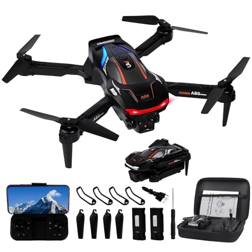 Gerbala Faltbare Drohne für Kinder & Anfänger, FPV Drohne mit 1080P HD Kamera, 360° Flip, Schwerkraftsensor, Ein-Tasten Start/Landung, Follow Me, Gestenfoto, 120° Weitwinkel, 2 Batterien