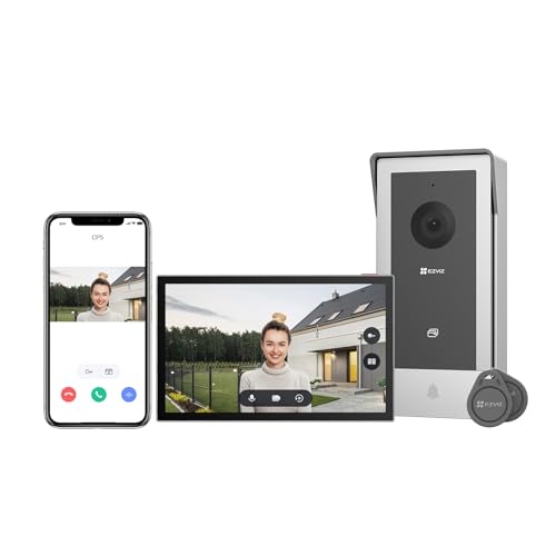 EZVIZ Video-Türsprechanlage, WiFi Türklingel mit 7' Farb-Touchscreen, 1080p Nachtsicht und Zwei-Wege-Audio, Gegensprechanlage mit Fernentriegelung, Dualband-WLAN, schlankes Design, CP5