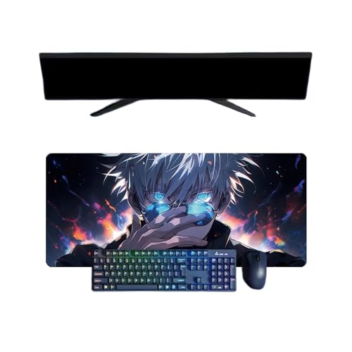 Jujutsu Kaisen Satoru Gojo XXL-Mauspad, multifunktional, Gaming Anime, 800 x 300 mm, Mauspad, Gaming-Tastatur, wasserdicht und 3 mm, rutschfeste Gummibasis, strukturierte Oberfläche