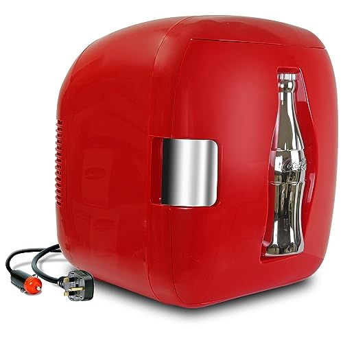 Coca-Cola Coke Mini Kühlschrank für Schlafzimmer 7,9L Kleiner Kühlschrank 12 Dosen Tischkühlschrank für Snacks Mittagessen Essen Getränke Getränke Home RV Auto & Reise 12v Tragbarer Kühler Wärmer