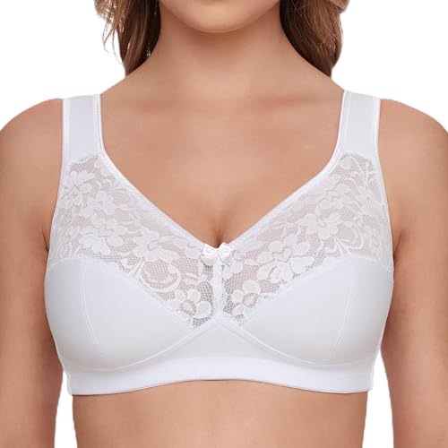 Susa Damen o. Bügel 27931 Bügelloser BH, Mehrfarbig (Weiß/Schwarz 215), 85 C (2er Pack)