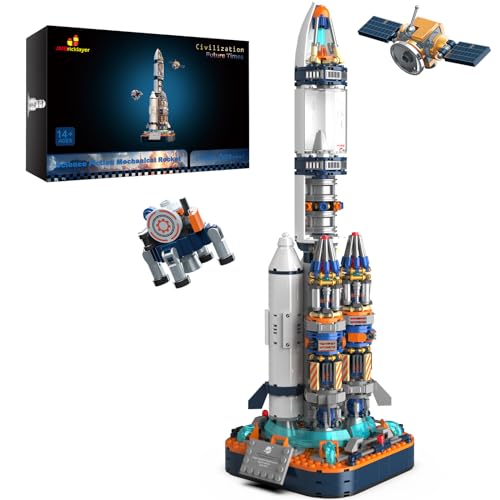 JMBricklayer Technik Weltraumrakete Bauspielzeug Sets, 70110 Kreatives Weltraumrakete klemmbausteine, Space Spielzeug Modellbausatz Geschenk für Erwachsene und Jungen Mädchen ab 8-14 (863 Stück)