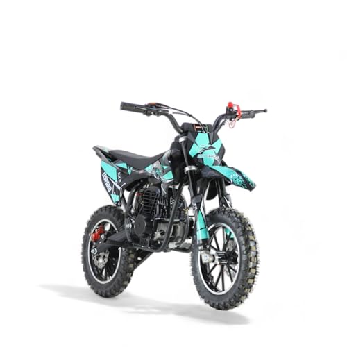 KXD 705 49ccm 4 Takt Leopard Dirtbike kinder Dirt Bike CrossBike Enduro Kids pocket 49cc Pitbike PocketBike Motocross Motorrad Motorbike Motorsport Pocket Vollcross Crossbike Türkis