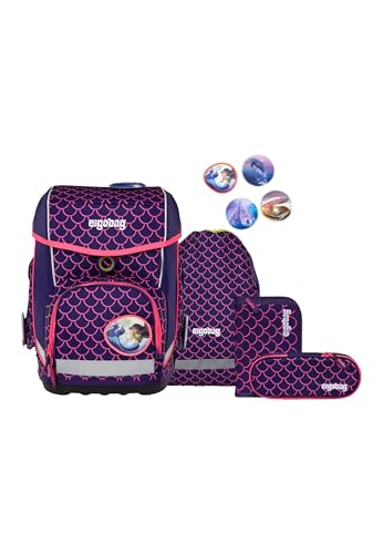 ergobag cubo Set ergonomischer Schulrucksack Klassisch 5-teilig 1. Klasse Grundschule für Mädchen und Jungen