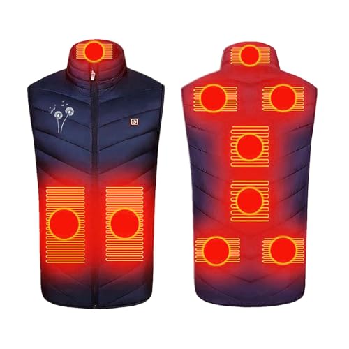 Battnot Pullover mit Heizung, Heizweste Damen, Beheizbare Weste, Heizweste Herren, Wärmeweste Damen, Elektrisch Beheizte Weste Damen mit 9 Heizzonen für Skifahren, Outdoor Motorrad