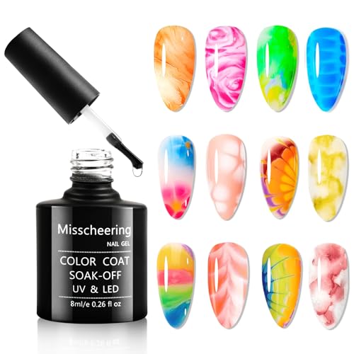 LOPHE Blooming Gel, Clear Blooming Gel UV-LED-Nagellack zum Verteilen Effekt, Marmor Naturstein Blumen Aquarell Floral Nail Art DIY, 8ml