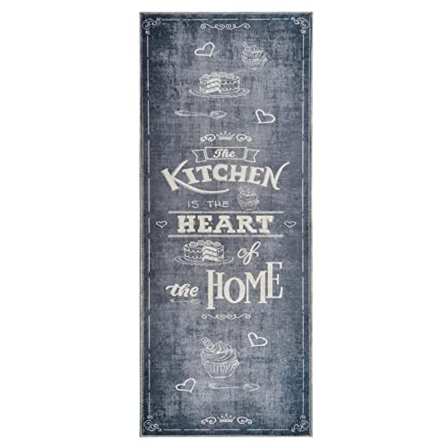 wunderlin Läufer Flur Teppich Küche Collection Waschbarer Modernes Design, Wertvoll Verwenden Für Teppichlaeufer, rutschfest und Küchenläufer Nützlich Küchenteppich Waschbar (Heart, 60x150)