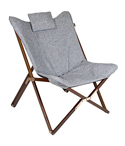 BO-CAMP Klappsessel Bloomsbury Campingstuhl Klappstuhl Gartenstuhl Lounge Stuhl Mit Holzrahmen Faltbar 80 x 78 x 96 cm