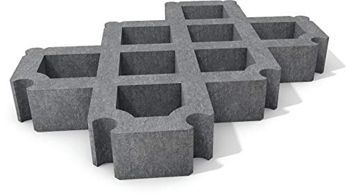 Rasengitter Steine aus dem Recycling-Kunststoff hanit®, mit Verbindungssystem, 60cm x 40cm x 8cm (1m² = ca. 4,17 Steine), grau (12)
