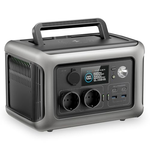 ALLPOWERS R600 Tragbare Powerstation, 299Wh LiFePO4 Batterie mit 2x 600W (1200W Spitze) AC Ausgang Solargenerator, 0-100% Schnellladung in 1 Stunde für Garten Party Reise Camping Wohnmobil Notfall