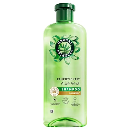 Herbal Essences Feuchtigkeits Shampoo mit Aloe und Jasminduft 350ml. Von sehr trockenem zu glänzenden Haar, Ohne Silikone, ohne sulfatierte Tenside, Mit Inhaltsstoffen natürlichen Ursprungs, Vegan