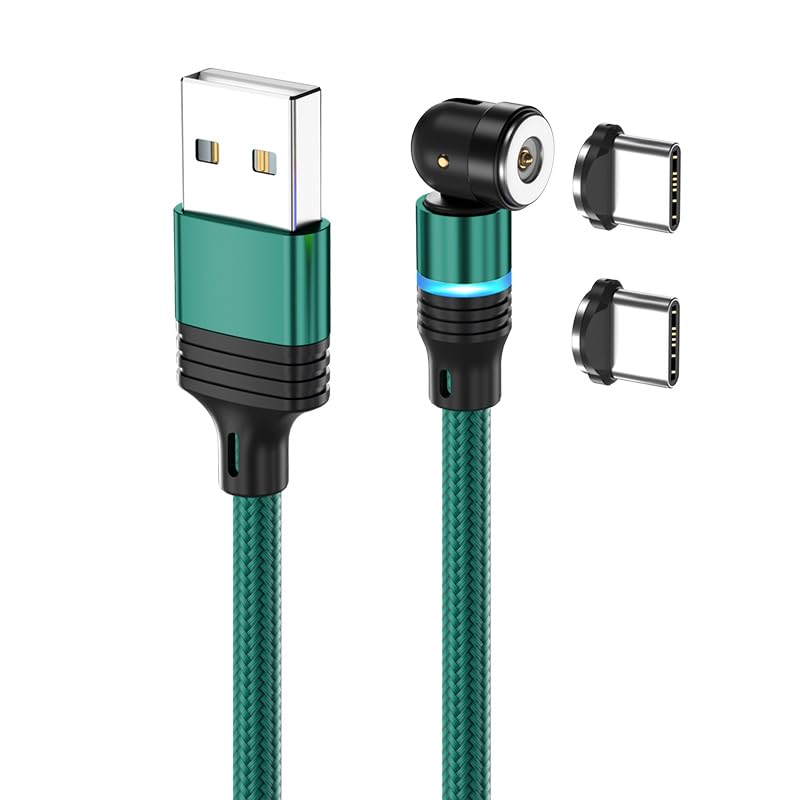 Magnetisches USB C Kabel Magnet Ladekabel Magnetisch Typ C Schnellladekabel mit Type C Adapter für Samsung S23 S22 Huawei Honor Xiaomi Redmi，2Stück Type C Adapter，1Stück Kabel (0.5m)