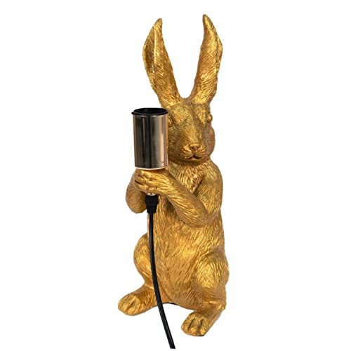Bada Bing Hochwertige Tier Tischlampe Hase Gold Dekolampe große Lampe Tischleuchte Bunny mit Schalter Extravagant Blickfang Wohnzimmer Nachttisch Edel 48